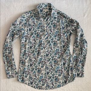 Ann Mashburn | Liberty Mabelle Tana Lawn Floral Print Cotton Popover Shirt (S)